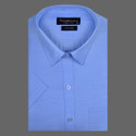 ACCOX Men Solid Formal Blue Shirt