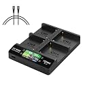 Accsoon Toprig Battery Charger 4-Channel PD60W Fast Charging with LCD Display, Compatible with NP-F550, NP-F750, NP-F970, NP-F930, NP-F950, NP-F960, and NP-F770 battey