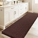 ACCUMTEK Extra Long Upgrade Luxury Brown Bathroom Rug Mat 70"x24", Ultra Soft Thick Absorbent Bath Mats, Non Slip Chenille Toilet Mat for Bathroom, Bedroom, Kitchen, Shower, Tub