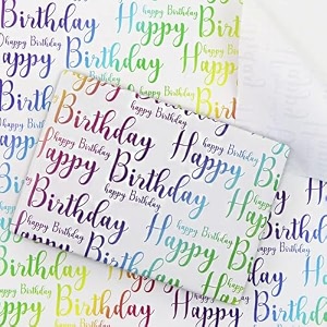 accuprints birthday wrapping paper sheet - 12 sheets for party baby shower - 20 inch x 30 inch pattern diagonal line-10