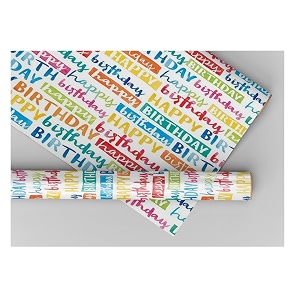 accuprints birthday wrapping paper sheet - 12 sheets for party baby shower - 20 inch x 30 inch pattern birthday-10