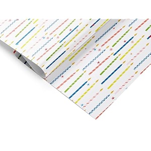 accuprints birthday wrapping paper sheet - 12 sheets for party baby shower - 20 inch x 30 inch pattern candle print-10