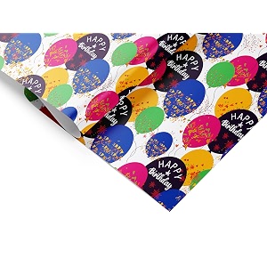 accuprints birthday wrapping paper sheet-6 sheets for party baby shower-20 inch x 30 inch pattern baloon print-05 6 countmulti