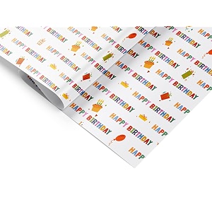accuprints birthday wrapping paper sheet-6 sheets for party baby shower-20 inch x 30 inch pattern happy birthday colorfull-05 6 countwhite