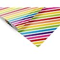 AccuPrints Birthday Wrapping Paper Sheet-6 Sheets For Party, Baby Shower-20 Inch X 30 Inch Pattern Diagonal Line-05, 6 count,Multi