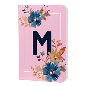 accuprints initial m premium soft bound notebook diary for girls and women a5192 ruled pages with planner 80 gsm floral design