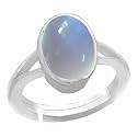 3 to 12.5 Ratti Ceylon Neela Chandrakant Ratan Silver Adjustable Ring Certified by GLI Blue Moonstone Chandi Free Size Anguthi Original for men and women