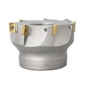 Accusize Industrial Tools 3'' by 1'' 90 Deg Square Shoulder Indexable Face Mill with 7 Pcs Apkt1604 Carbide Inserts, Nickel Plated Body, 4508-0018