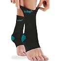AccuSure Cotton Ankle Support |Ankle Brace For Plantar Fasciitis, Arch Support, Foot &amp; Ankle Swelling, Achilles Tendon, Heel Pain, Injury Recovery | Black-Green|Small