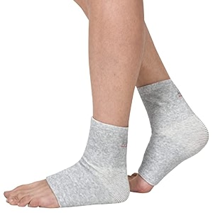 accusure pair of bamboo yarn 4 way stretchable bi-layered construction ankle compression support joint pain relief sprains tendonitis reduce for men amp women xl