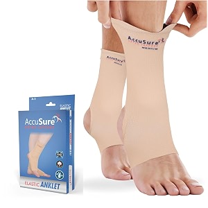 accusure cotton ankle support brace for sprained ankle injury plantar fasciitis anklet pain relief men amp women large