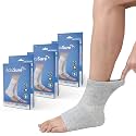 AccuSure Pair of Bamboo Yarn 4 Way Stretchable Bi-Layered Construction Ankle Compression Support Joint Pain Relief, Sprains, Tendonitis Reduce, For Men & Women- Large Pack of 3 Pair
