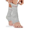 AccuSure Plastic Compression Ankle Support Bamboo Yarn |Ankle Brace For Plantar Fasciitis, Arch Support, Foot & Ankle Swelling, Achilles Tendon, Heel Pain, Injury Recovery | Grey | Large