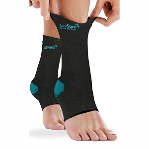 accusure cotton ankle support ankle brace for plantar fasciitis arch support foot amp ankle swelling achilles tendon heel pain injury recovery  black-green extra large