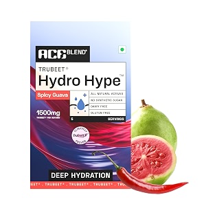 ace blend hydro hype 5 sachets  energy amp blood flow  instant hydration  full-spectrum electrolytes  100 natural beetroot extract with multi vitamins amp minerals  spicy guava - for men amp women