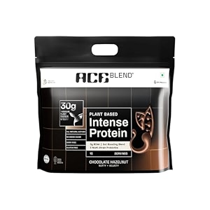 ace blend intense 30g plant protein  supports muscle growth amp recovery  reduces post-workout fatigue  6g bcaa amino profile  easy to digest  for men amp women  chocolate hazelnut 60 serving 27kg