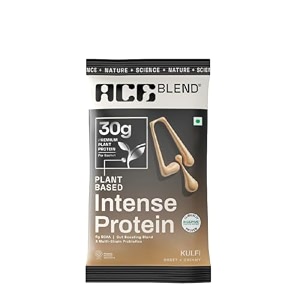 ace blend intense 30g plant protein  supports muscle growth amp recovery  reduces post-workout fatigue  6g bcaa amino profile  easy to digest  for men amp women  kulfi 5 servings 215g