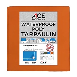 premium heavy duty poly tarpaulin 340 gsm sheet strong canvas for multipurpose use- commercial tirpal tadpatri amp tharpai 100 waterproof of military grade 9x12 orange