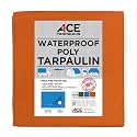 Premium Heavy Duty Poly Tarpaulin 340 GSM Sheet Strong Canvas for Multipurpose Use- Commercial Tirpal, Tadpatri &amp; tharpai 100% Waterproof of Military Grade (8X9, Orange)