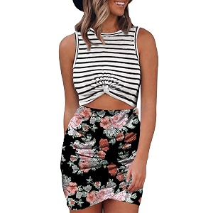 Acelitt Womens Tank Dresses Cut Out Bodycon