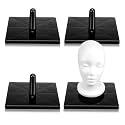 AceOrbit 20 Pcs Foam Mannequin Wig Head Stands, Black, Plastic