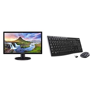 acer aopen 238-inch full hd va panel backlit led lcd monitor with hdmi amp vga ports 250 nits wide view angle - 24ch3y black logitech keyboard combo