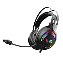 acer Nitro Wired Gaming Headset | 50mm Drivers | 3.5mm Audio + USB RGB Lighting | Omnidirectional Mic with LED | Flexible Dual Headband | 20Hz–20kHz | Strong Build | Windows, Android, iOS Compatible