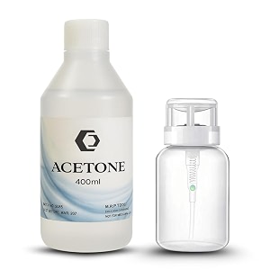 acetone nail polish remover - 400ml  professional grade formula  fast drying  nourishing  versatile use  easy to use  no residue  with pump bottle  ab