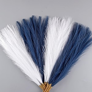 30pcs blue and white faux pampas grass 1734 for vase filler decor