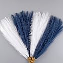 30PCS Blue and White Faux Pampas Grass 17" for Vase Filler Decor