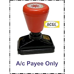 ac payee self ink pre-ink pocket stamp  blue ink  refillable  compact office use  pack of 1