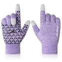 Achiou Winter Gloves for Men and Women, Touchscreen Soft Knit Gloves