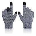 Achiou Winter Gloves for Men and Women, Touchscreen Soft Knit Gloves