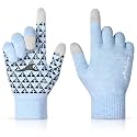 Achiou Winter Gloves for Men and Women, Touchscreen Soft Knit Gloves