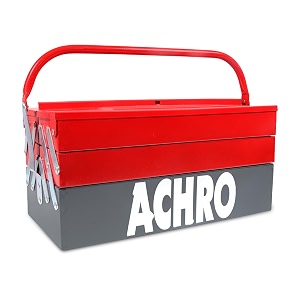 achro high grade metal tool box for home use box for garageworkshopindustry and office use 5 multipurpose compartments red amp grey