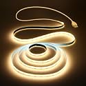Aclorol USB COB LED Strip Lights Warm White Led TV Backlight 5V 1M 3.28FT 320Leds 3000K CRI85+ COB Flexible Lights with 1M USB Powered for Bedroom Under Cabinet Kitchen DIY Lighting Project
