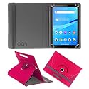 Acm Rotating Leather Flip Case Compatible with Lenovo Tab M7 Tablet Cover Stand Red