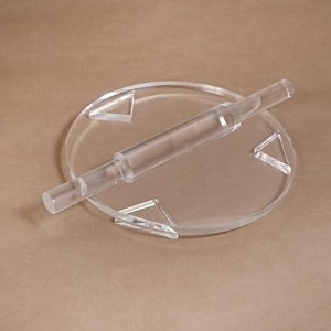 acmart clear acrylic chakla belan set  transparent acrylic rolling pin amp rolling board for roti chapati puri amp paratha  heavy duty non-slip kitchen baking tool  round chakla with belan