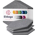 Acoustic Panels 12-Pack - 12"X10.4"X0.4" Sound Panels - High Density Sound Dampening - Pebble Gray Hexagon
