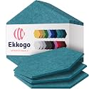 Acoustic Panels 12-Pack - 14"X12.1"X0.4" Soundproof Wall Panels - High Density Sound Dampening - Light Turquoise Hexagon