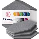 Acoustic Panels 12-Pack Soundproof Wall Panels 14"X12.1"X0.4" Sound Panels High Density Sound Dampening Panels - [Pebble Gray Hexagon]