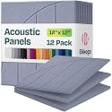 Acoustic Panels 12-Pack Soundproof Wall Panels 12"x12"x0.4" Decorative Sound Dampening for Your Home, Office, Studio, Bedroom &amp; More with Unique ModuArc Carving [Dusky Gray]