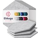 Acoustic Panels 12-Pack Soundproof Wall Panels 12"X10.4"X0.4" Sound Panels High Density Sound Dampening Panels - [Light Gray Hexagon]