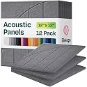 Acoustic Panels 12-Pack Soundproof Wall Panels 12"x12"x0.4" Decorative Sound Dampening for Your Home, Office, Studio, Bedroom &amp; More with Unique ModuArc Carving [Pebble Gray]