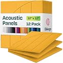 Acoustic Panels 12-Pack Soundproof Wall Panels 12"x12"x0.4" Decorative Sound Dampening for Your Home, Office, Studio, Bedroom &amp; More with Unique ModuArc Carving [Yellow Orange Gold]