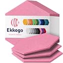 Acoustic Panels 12-Pack Soundproof Wall Panels 12"X10.4"X0.4" Sound Panels High Density Sound Dampening Panels - [Chic Pink Hexagon]