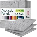 Acoustic Panels 12-Pack Soundproof Wall Panels 12"x12"x0.4" Decorative Sound Dampening for Your Home, Office, Studio, Bedroom &amp; More with Unique ModuArc Carving [Light Gray]