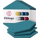 Acoustic Panels 12-Pack Soundproof Wall Panels 12"X10.4"X0.4" Sound Panels High Density Sound Dampening Panels - [Light Turquoise Hexagon]