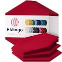 Acoustic Panels 12-Pack Soundproof Wall Panels 12"X10.4"X0.4" Sound Panels High Density Sound Dampening Panels - [Candy Red Hexagon]