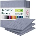 Acoustic Panels 12-Pack Soundproof Wall Panels 12"x12"x0.4" Decorative Sound Dampening for Your Home, Office, Studio, Bedroom &amp; More with Unique LineWave Carving [Dusky Gray]